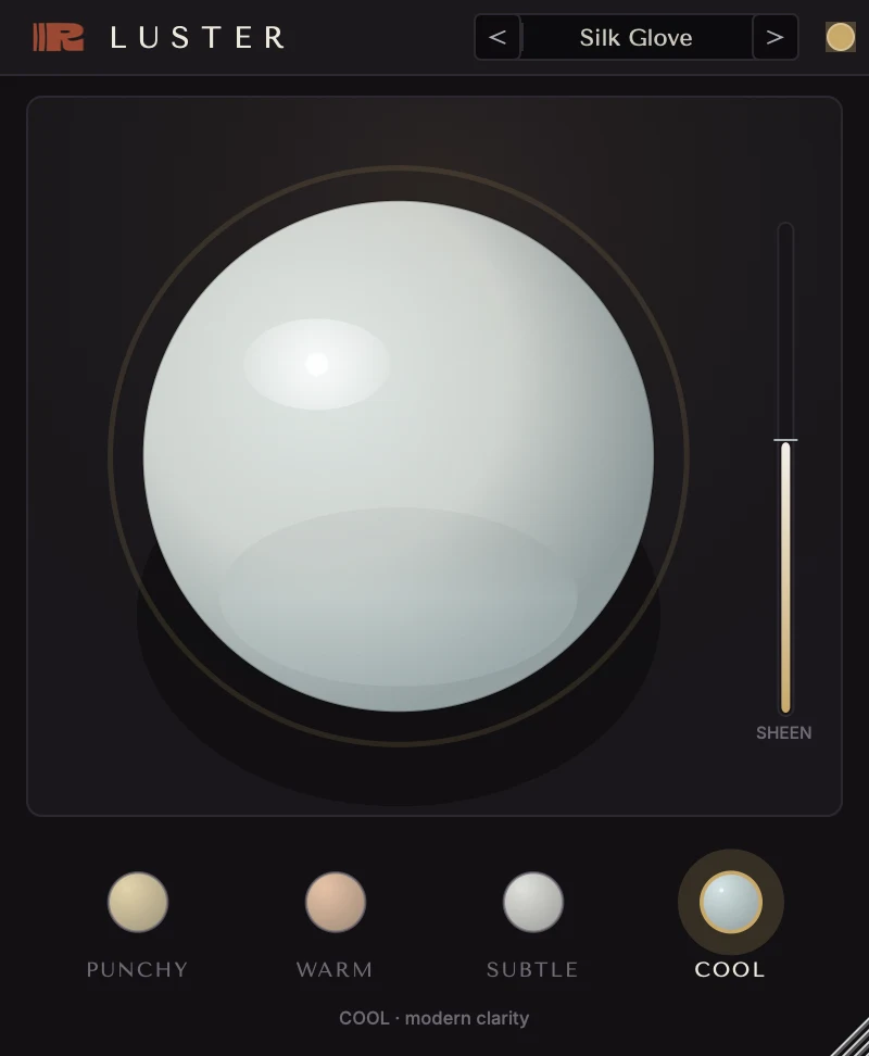 Luster harmonic enhancer plugin interface