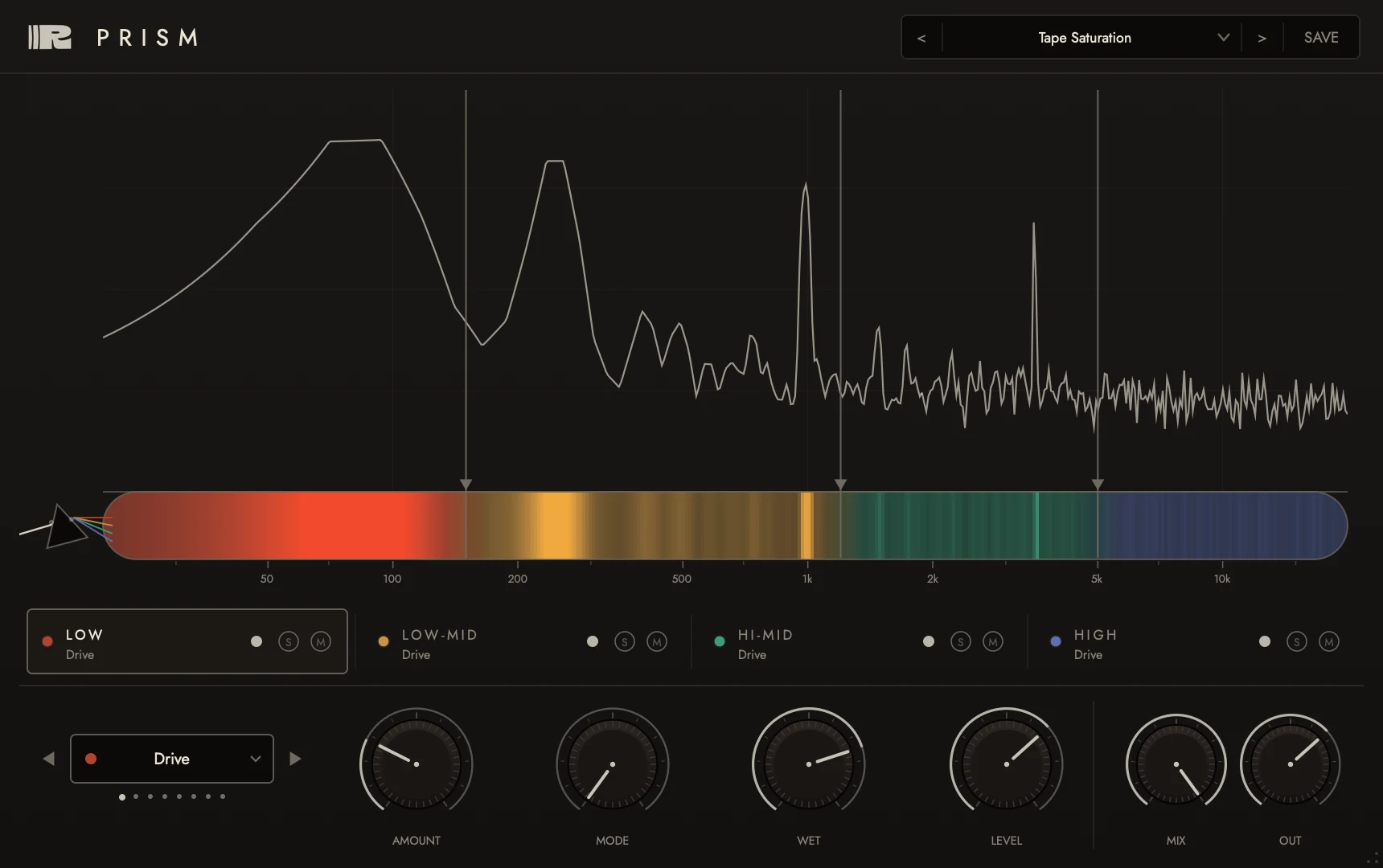 Prism multiband effects plugin interface