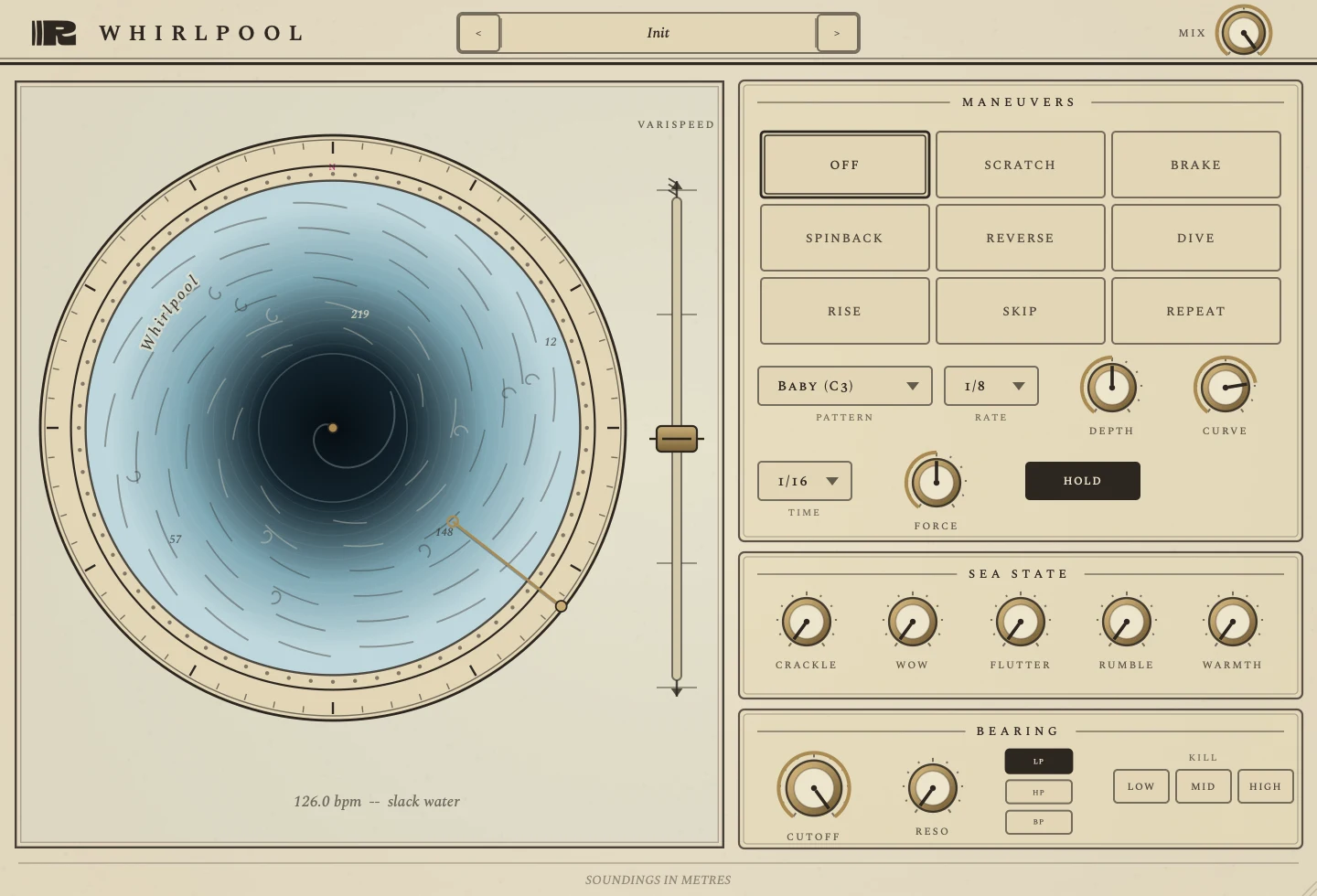 Whirlpool turntable and vinyl FX plugin interface